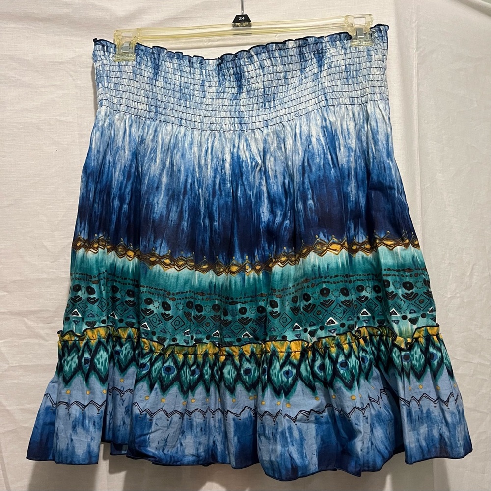 Blue tiered skirt